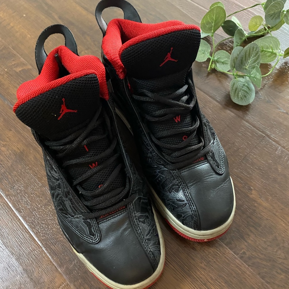 Jordan Black and Red High-Top Sneakers
